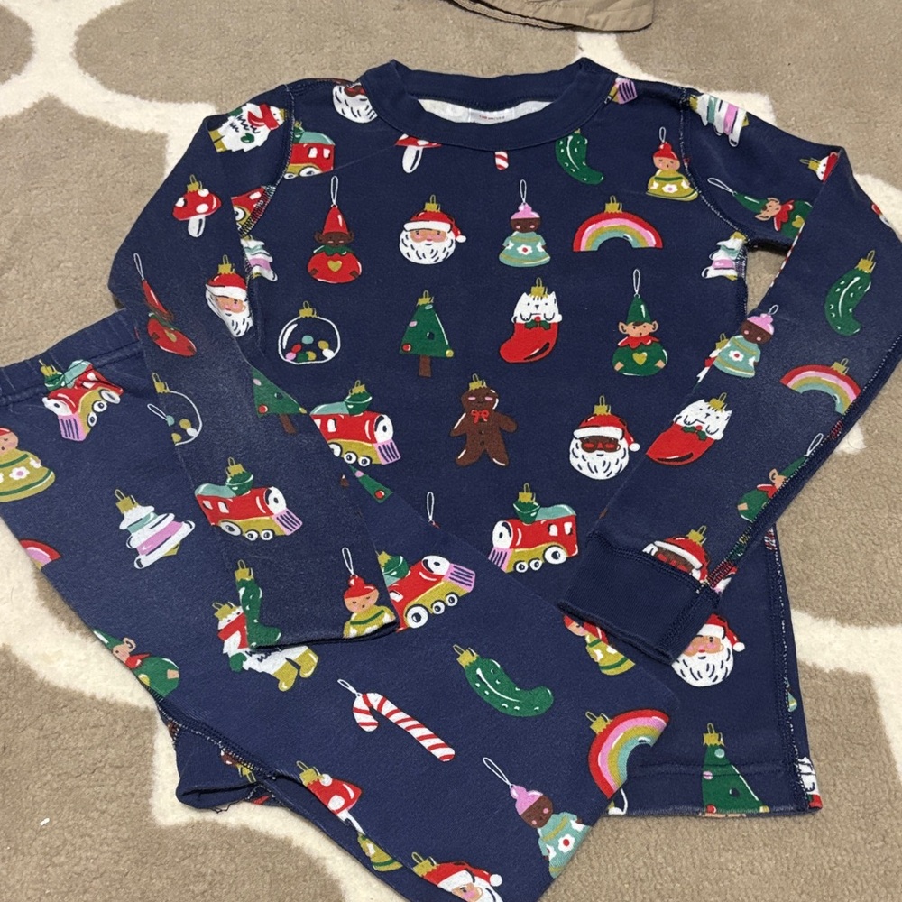 Hanna Andersson Festive Navy Pajama Set